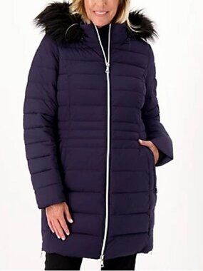 Nuage Stretch Removable Faux Fur Trim Hood Puffer Coat